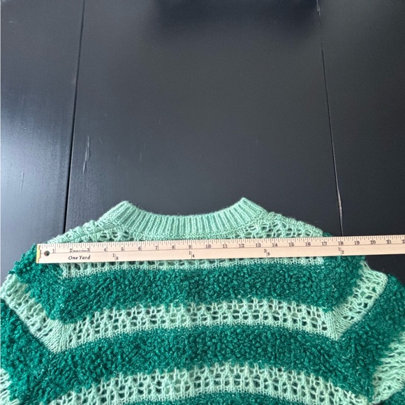 Zara Sz M Green Crew Neck Wool Blend Knit Jacket - Picture 7 of 16